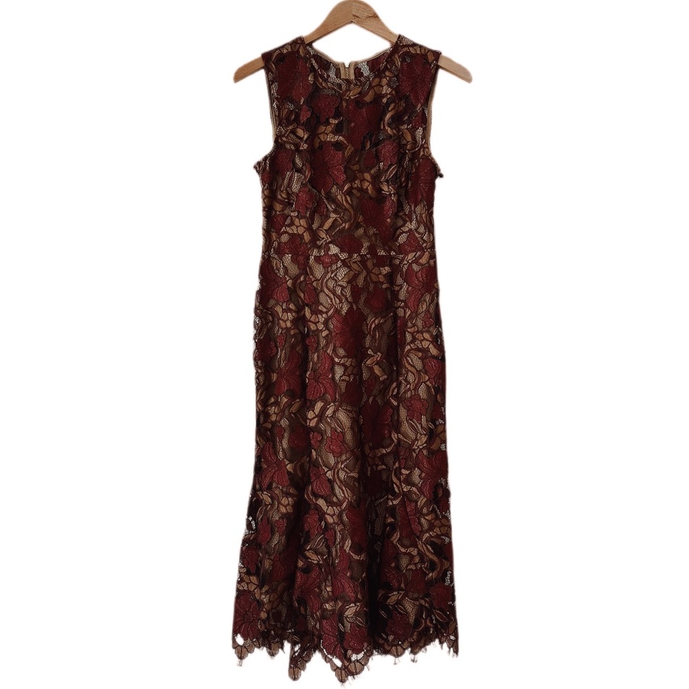 Calvin Klein size 4 brown lace dress NWT